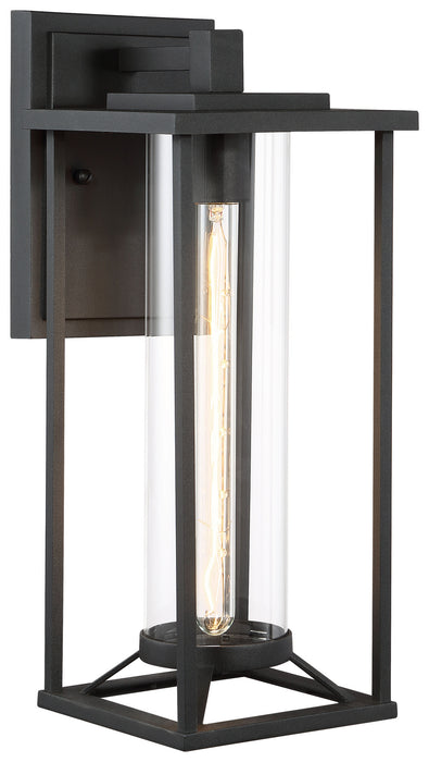 Trescott 1-Light Outdoor Wall Mount in Coal & Clear Glass