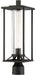 Trescott 1-Light Post Mount in Coal & Clear Glass