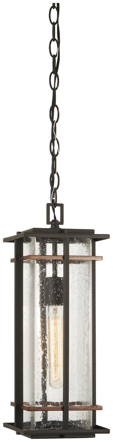 San Marcos Outdoor Lantern Pendant in Black w/Antique Copper