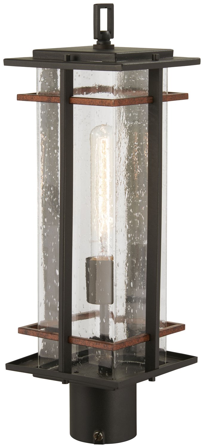 San Marcos Outdoor Post Light in Black w/Antique Copper