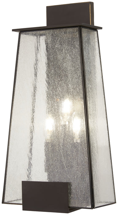 Bistro Dawn 3-Light Outdoor Wall Mount in Dakota Bronze & Clear Seeded Glass - Lamps Expo