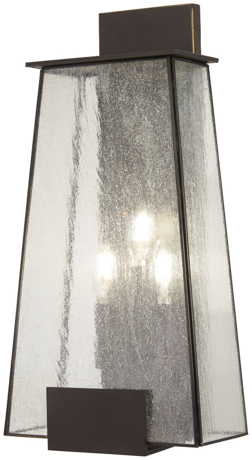 Bistro Dawn 3-Light Outdoor Wall Mount in Dakota Bronze & Clear Seeded Glass - Lamps Expo