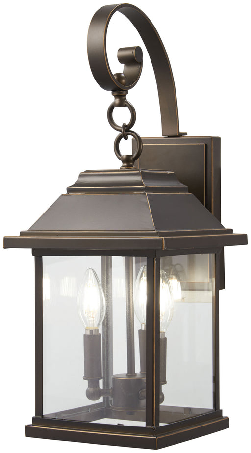 Mariner's Pointe 3-Light Outdoor Wall Mount in Oil Rubbed Bronze with Gold Highlights & Clear Glass