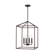 Perryton 15" 4-Light Foyer Pendant in Bronze