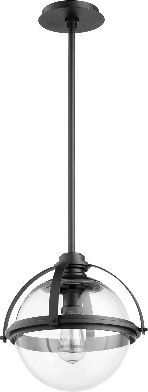 Transitional 13" Globe Pendant in Textured Black