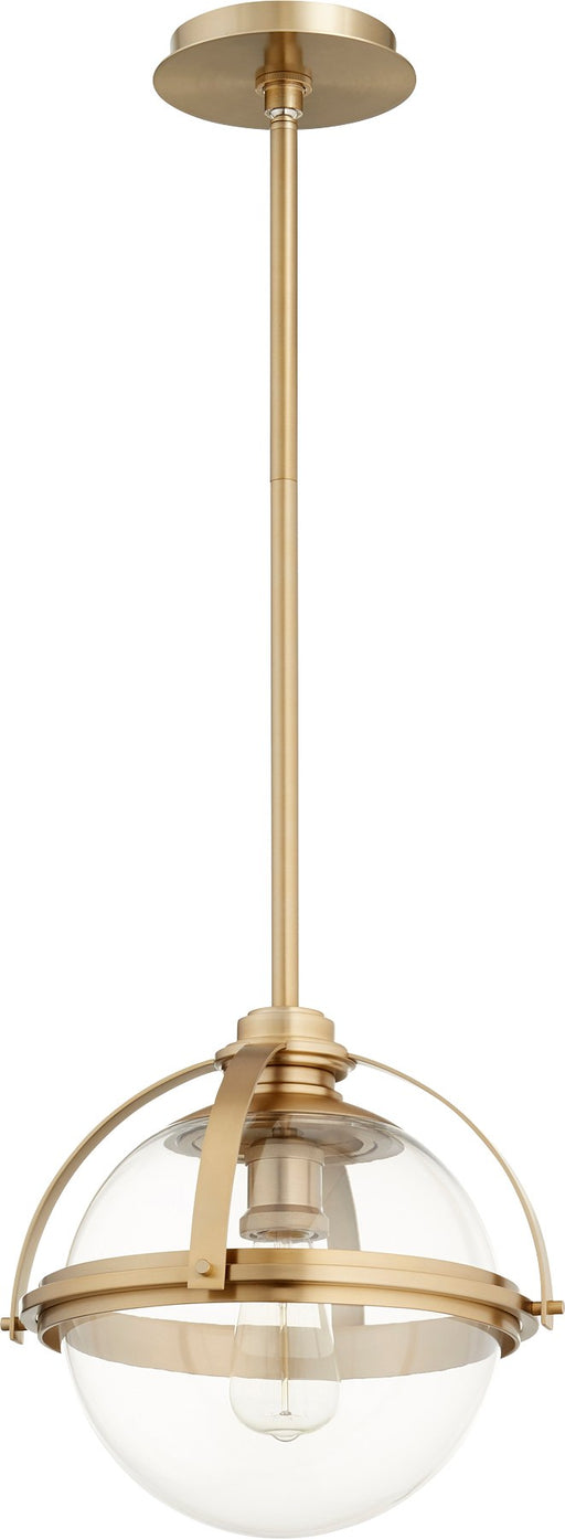 Transitional 13" Globe Pendant in Aged Brass