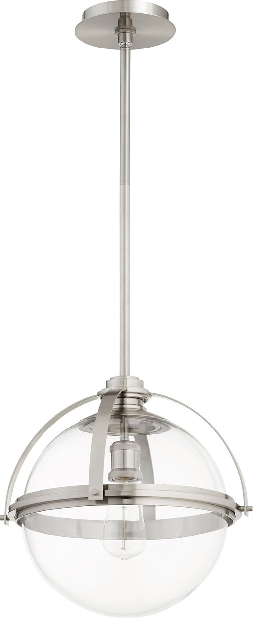 Transitional 15" Globe Pendant in Satin Nickel