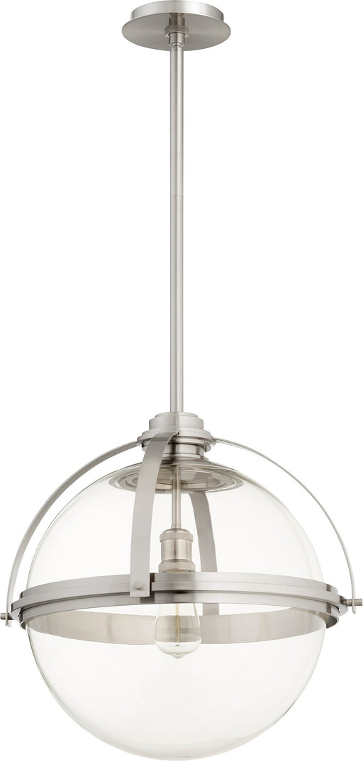 Transitional 20" Globe Pendant in Satin Nickel