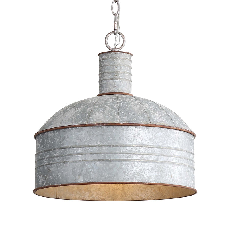 Tinsmith Pendant in Aged Galvanized Steel