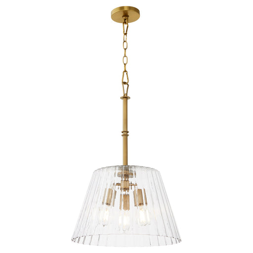 Lawton 16" 3 Light Pendant in Brushed Brass