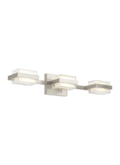 Kamden 3-Light Bath Vanity Light in 3 Shallow Satin Nickel