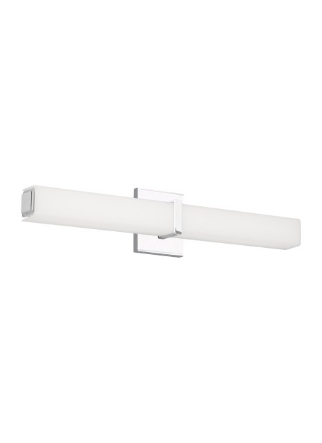 Milan 24 Bath Vanity Light in White Glass Chrome