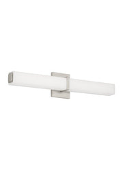 Milan 24 Bath Vanity Light in White Glass Satin Nickel