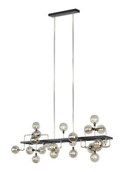 Viaggio 25-Light Linear Pendant in Smoke and Polished Nickel