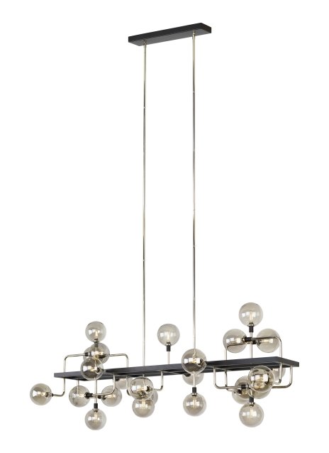 Viaggio 25-Light Linear Pendant in Smoke and Polished Nickel