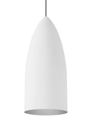 Mini Signal Pendant for MonoRail and Monopoint in Monopoint Rubberized White and Platinum Satin Nickel with Rubberized White/platinum Glass
