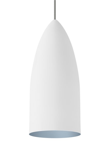 Mini Signal Pendant for MonoRail and Monopoint in Monopoint Rubberized White and Blue Satin Nickel with Rubberized White/blue Glass
