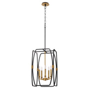 Bishop 20" 5 Light Pendant in Matte Black / Brushed Brass