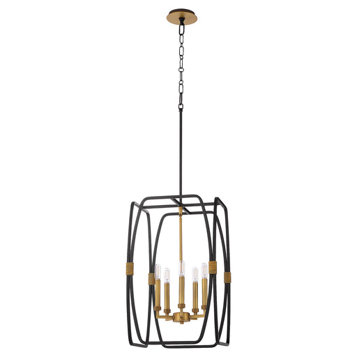 Bishop 20" 5 Light Pendant in Matte Black / Brushed Brass