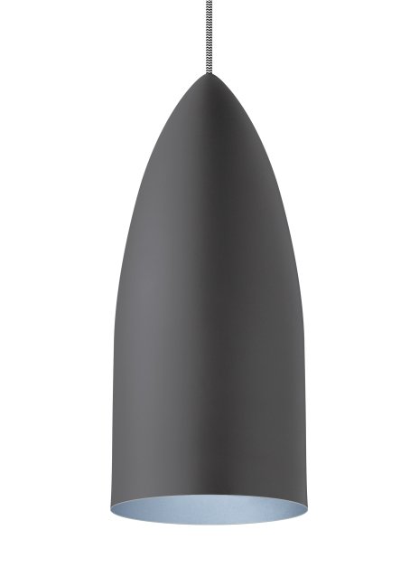 Mini Signal Pendant for MonoRail and Monopoint in Monopoint Rubberized Gray and Blue Satin Nickel with Rubberized Gray/blue Glass