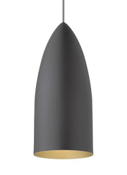 Mini Signal Pendant for MonoRail and Monopoint in Monopoint Rubberized Gray and Gold Satin Nickel No Lamp with Rubberized Gray/gold Glass