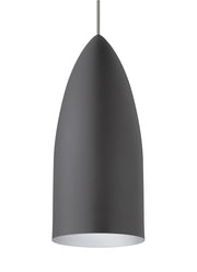 Mini Signal Pendant for MonoRail and Monopoint in Monopoint Rubberized Gray and Platinum Satin Nickel No Lamp with Rubberized Gray/platinum Glass
