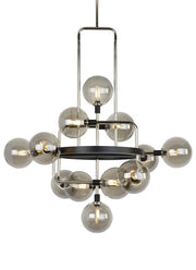 Viaggio 12-Light Chandelier in Smoke and Polished Nickel