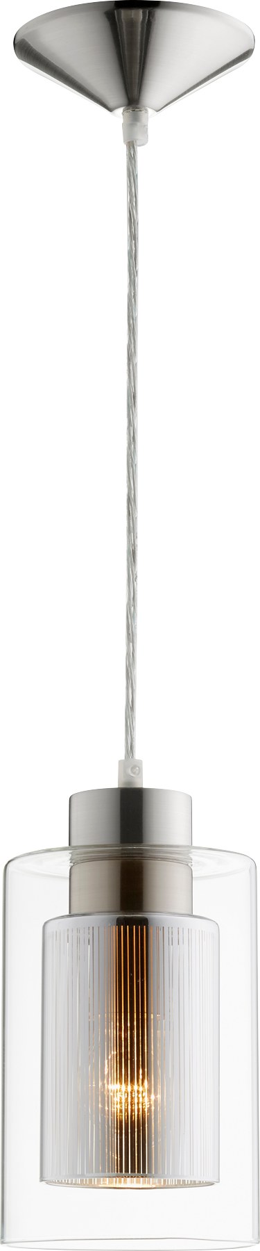 Transitional 5" Cylinder Mini Pendant in Satin Nickel