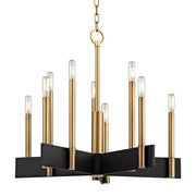 Abrams 10-Light Chandelier in Aged Brass