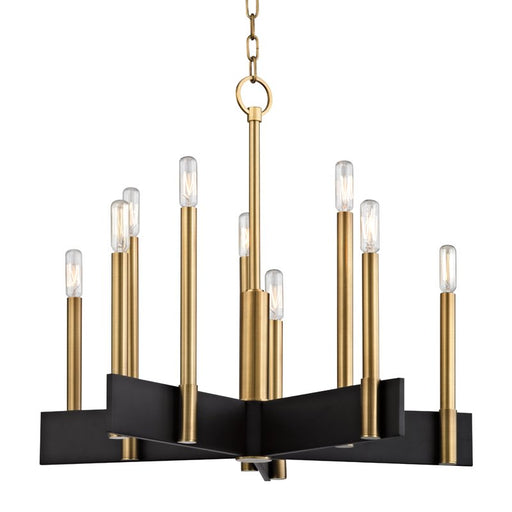Abrams 10-Light Chandelier in Aged Brass