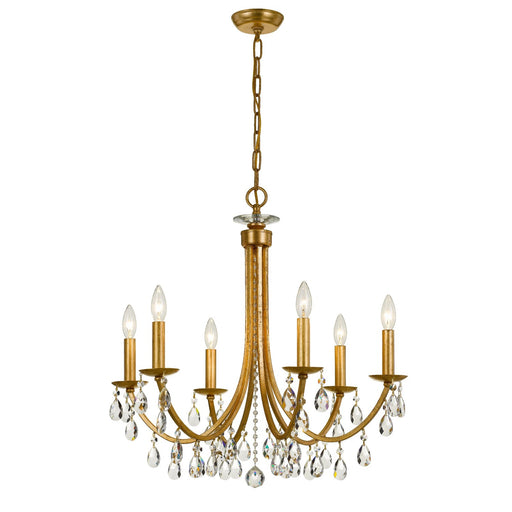Bridgehampton 6 Light 26" Chandelier in Antique Gold