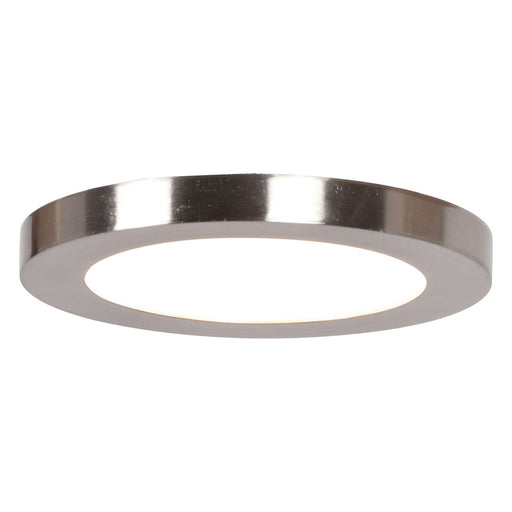 Disc (s) LED Round Flush Mount in Brushed Steel Finish