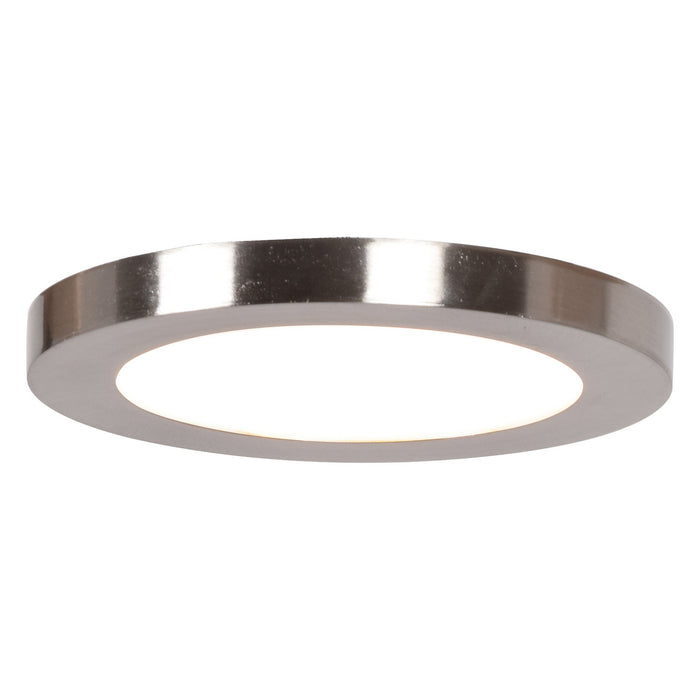 Disc (s) LED Round Flush Mount in Brushed Steel Finish