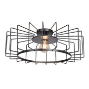Wired 1-Light Horizontal Cage Flush Mount - Lamps Expo