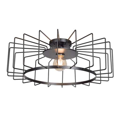 Wired 1-Light Horizontal Cage Flush Mount - Lamps Expo