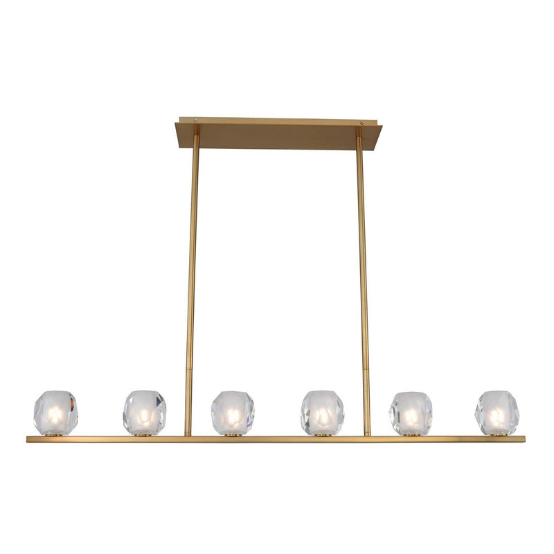 Stella LED Island Chandelier in Winter Brass