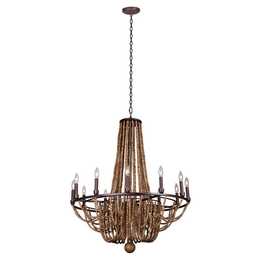 Beechwood 12-Light Chandelier in Royal Mahogany