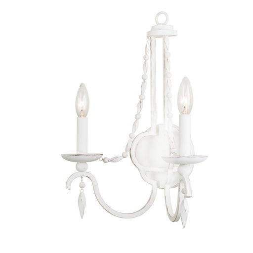Acadia 2-Light Wall Sconce in Distressed White