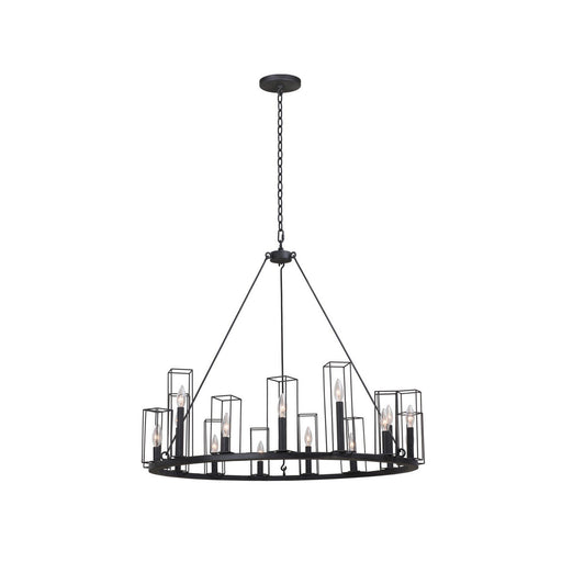 Allston 15-Light Chandelier in Black Iron