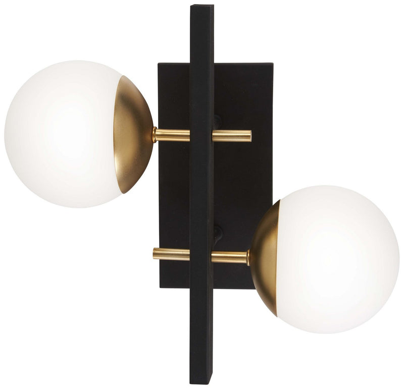 Alluria 2-Light 16" Bath Vanity Light in Weathered Black with Autumn Gold