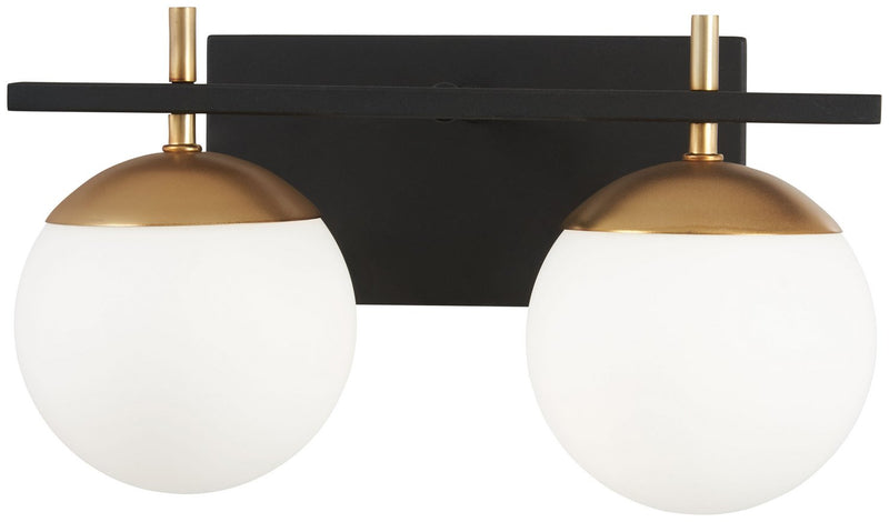 Alluria 2-Light 15" Bath Vanity Light in Weathered Black with Autumn Gold