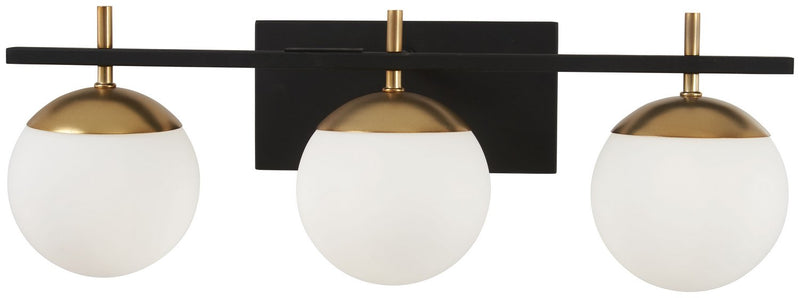 Alluria 3-Light Bath Vanity Light in Weathered Black with Autumn Gold