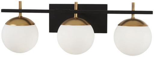 Alluria 3-Light Bath Vanity Light in Weathered Black with Autumn Gold
