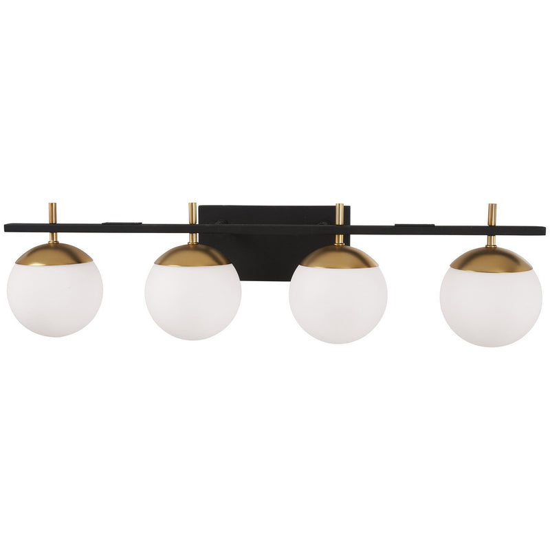 Alluria 4-Light Bath Vanity Light in Weathered Black with Autumn Gold