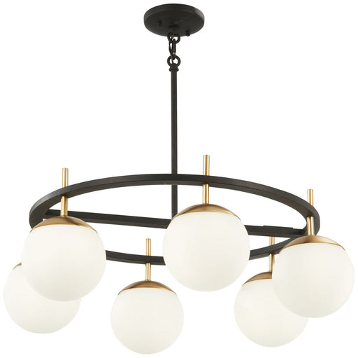 Alluria 6-Light Chandelier in Weathered Black with Autumn Gold