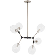 Nexpo 6-Light Chandelier in Brushed Nickel with Black