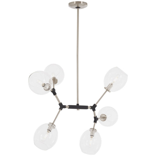 Nexpo 6-Light Chandelier in Brushed Nickel with Black