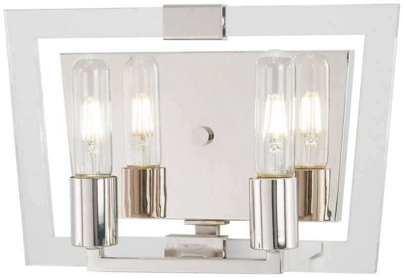 Crystal Chrome 2-Light Bath Vanity Light in Polished Nickel