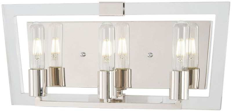 Crystal Chrome 3-Light Bath Vanity Light in Polished Nickel