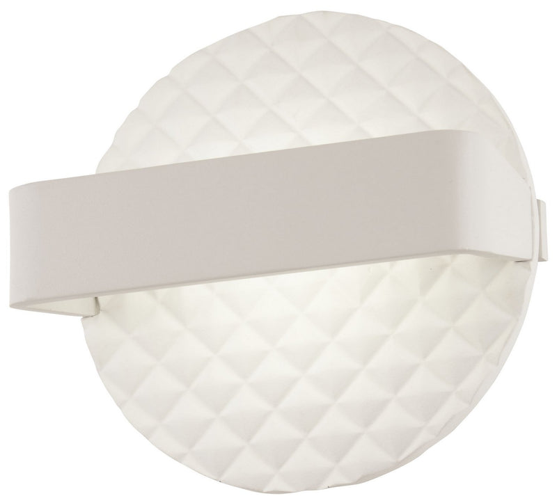 Quilted Small LED Wall Sconce in Matte White